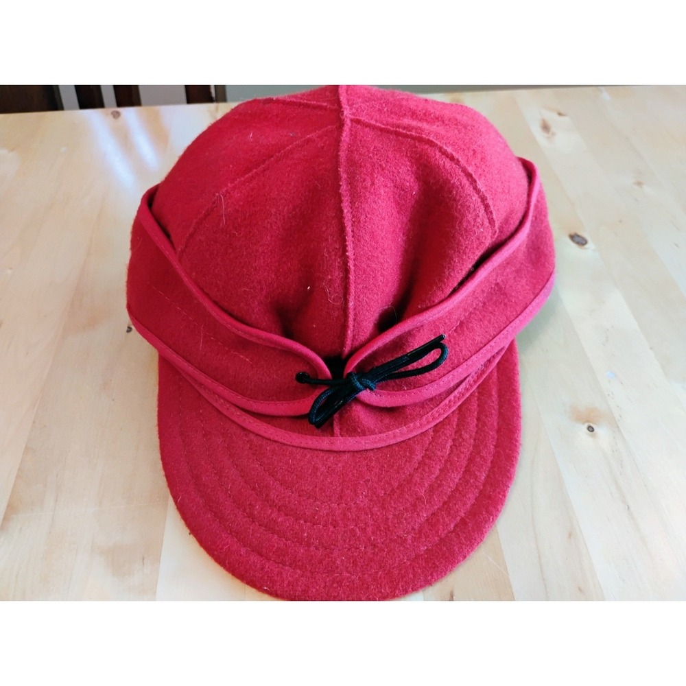 Stormy Kromer 1903 Wool Blend Hat 7 1/4 Red USA Ear Flap Winter Wool Blend Cap